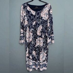 Glamour blue and pink Sheath Dress